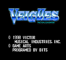Veigues Tactical Gladiator title screen for TurboGrafx-16